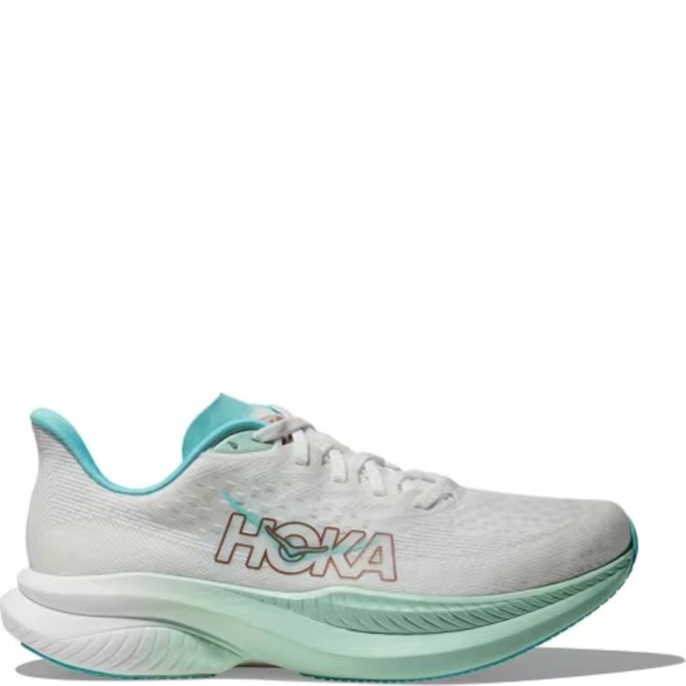 Hoka One One Mach 6 Wide Sneakers Womens Size 5.5D White/Blue Running Shoes